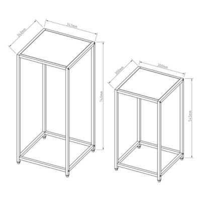 Set de 2 tables d'appoint Aaseral de tailles différentes blanc en.casa