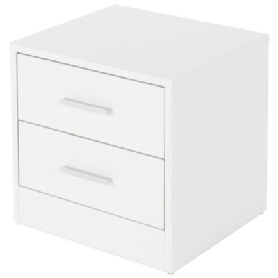 Set de 2 tables de chevet 2 tiroirs armoire de nuit chambre à coucher blanc