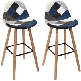 Set de 2 tabourets de bar patchwork