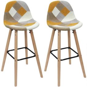 Set de 2 tabourets de bar patchwork