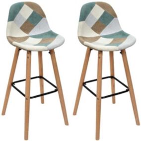 Set de 2 tabourets de bar patchwork