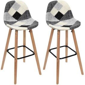 Set de 2 tabourets de bar patchwork