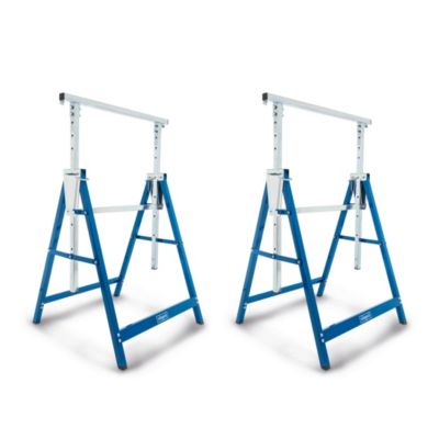 Set de 2 tréteaux d atelier TUG200 Scheppach - charge max 400kg - Réglable en hauteur sur 7 niveaux - Pliables