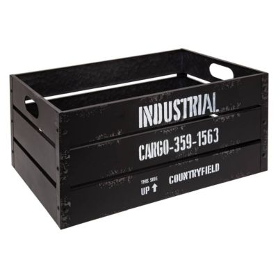 Set de 3 cagettes "Indus - métal - noir - Atmosphera