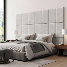 Set de 3 coussins muraux Carpino en tissu 60 x 30 cm gris neu.haus