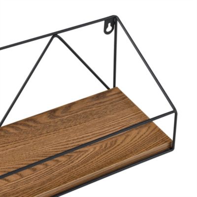Set de 3 Etagères Kolding de Tailles Différentes Noir Effet Bois Foncé en.casa