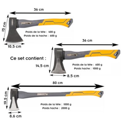 Set De 3 Haches Avec Poignée Antidérapante