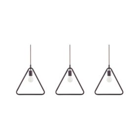 Set de 3 lampes suspensions marron JURUENA