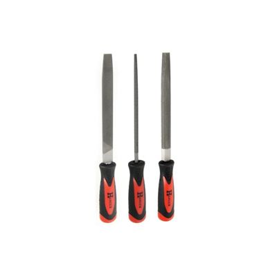 Set de 3 limes emmanchées demi-douces longueur 200mm - HANGER - 110390