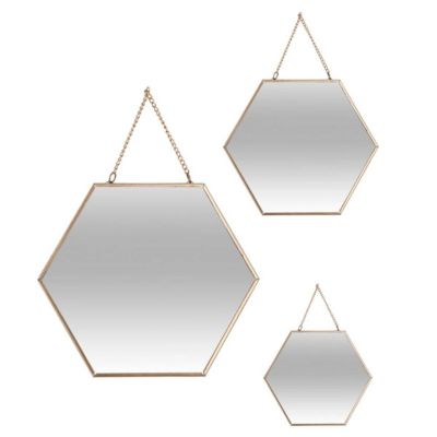 Set de 3 miroirs dorés - Atmosphera