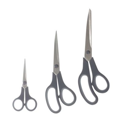 Set de 3 paires de ciseaux multi-usages Gris, L. 25 x l. 8 x H. 1.1 cm, ESSENTIEL
