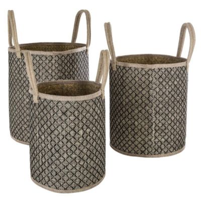 Set de 3 paniers à anses Nomade - roseau - Atmosphera