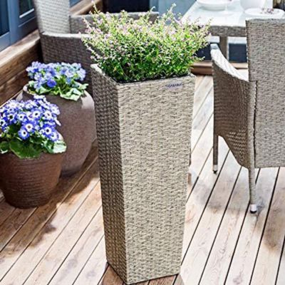 Set de 3 Pots de Fleurs en Polyrotin Ivoire Cache Pot
