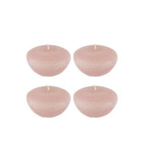 Set de 4 bougies flottantes 8h en parafinne rose 8x8x4 cm