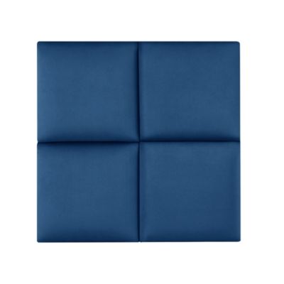 Set de 4 coussins muraux Carpino en velours 30 x 30 cm bleu marine neu.haus