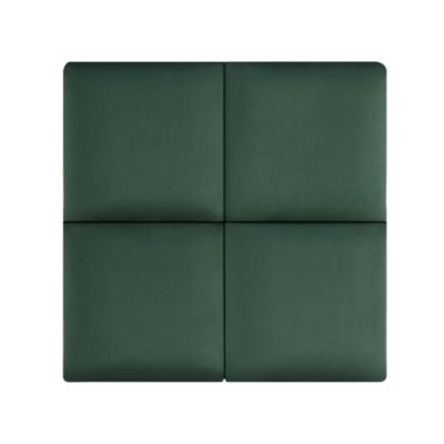 Set de 4 coussins muraux Carpino en velours 30 x 30 cm vert foncé neu.haus