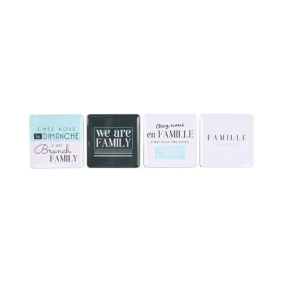 Set de 4 dessous de verre Family