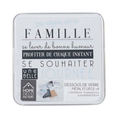 Set de 4 dessous de verre Family