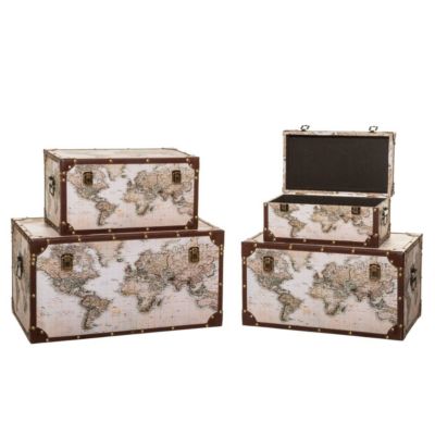 Set de 4 malles Map Monde - Atmosphera