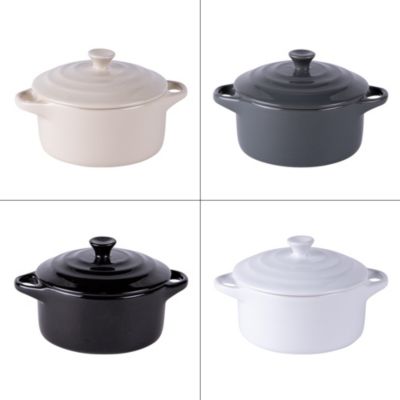 Set de 4 mini cocottes zen 9 cm en grès