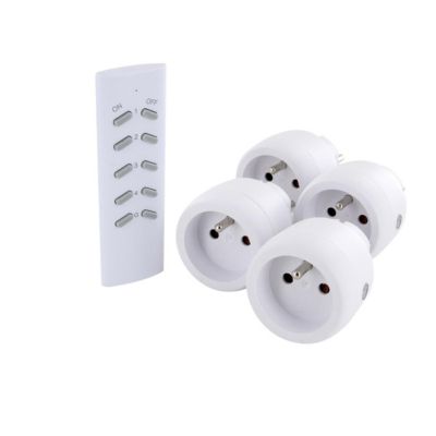 Set de 4 mini prises + télécommande - 2300W - Chacon