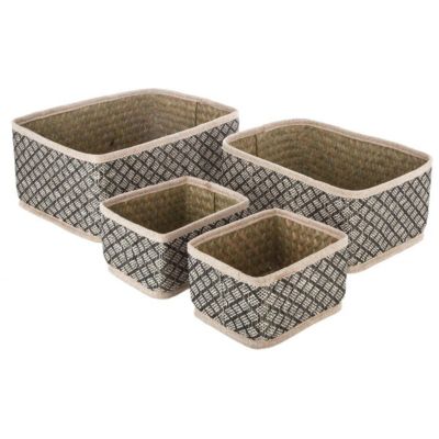 Set de 4 paniers "Nomade" - roseau - Atmosphera