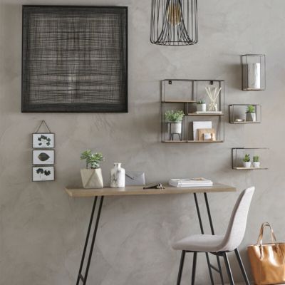 Set de 4 étagères murales - métal & bois - Atmosphera