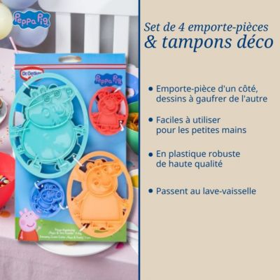 Set de 4 tampons et emporte-pièces pour enfants Dr. Oetker Peppa Pig