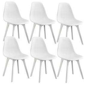 Set de 6 Chaises de Salle à Manger Brevik Plastique 83 x 54 x 48 cm Blanc en.casa