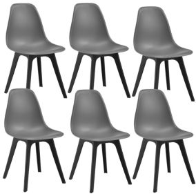 Set de 6 Chaises Design Chaise de Salle à Manger Gris et Noir 83 x 54 x 48 cm en.casa