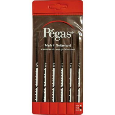 Set de 6 lames de scie à chantourner Pegas PS906x6DI, 130 mm pour scies à découper et à main