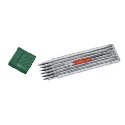 Set de 6 mines graphites HB pour marqueur pour trous profonds, 2,8 mm, avec étui - BOSCH