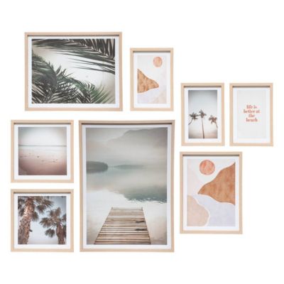 Set de 8 affiches encadrées"Paysage" - sous-verre - Atmosphera