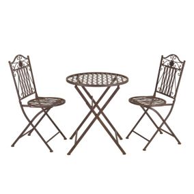 Set de Bistrot Biella pour Jardin Métal Bronze en.casa