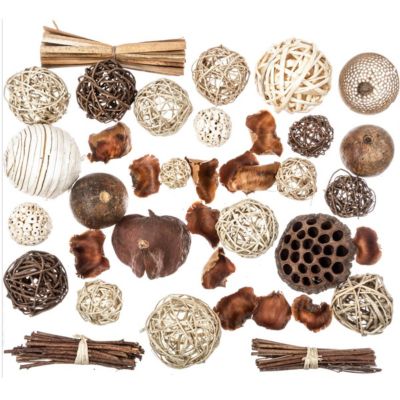 Set de boules décoratives H44 cm - Marron- Atmosphera