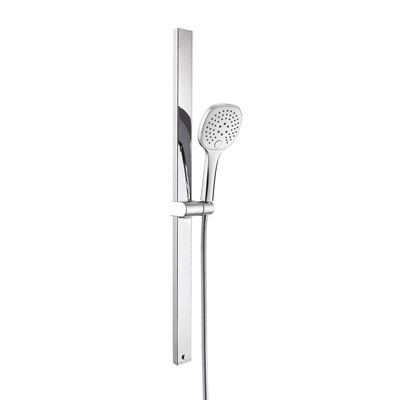 Set de douche barre de douche NT127 - Avec flexible effet métal, Sans douchette, Avec coude mural DS40