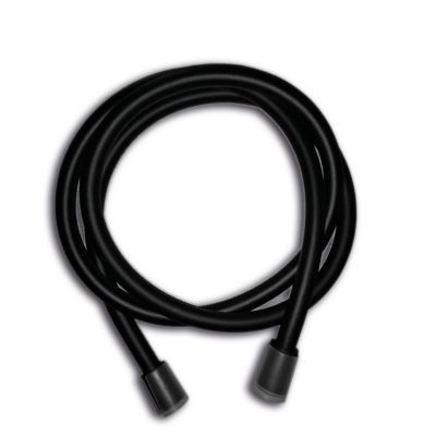 Set de douche barre de douche NT127, noir mat Sans coude mural, Avec flexible BS02 + douchette HB03B