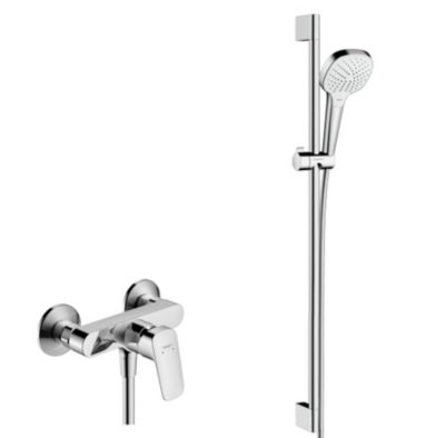 Set de douche Croma Select E 110 Vario / Unica'Croma 0,90m + Mitigeur Monocommande de Douche, Chrome (71600000-CromaSelectE)