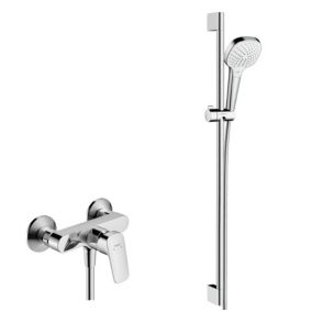 Set de douche Croma Select E 110 Vario / Unica'Croma 0,90m + Mitigeur Monocommande de Douche, Chrome (71600000-CromaSelectE)