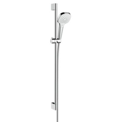 Set  de douche Croma Select E 110 Vario / Unica'Croma 0,90m + Mitigeur thermostatique de Douche, Chrome (13211000-CromaSelectE)