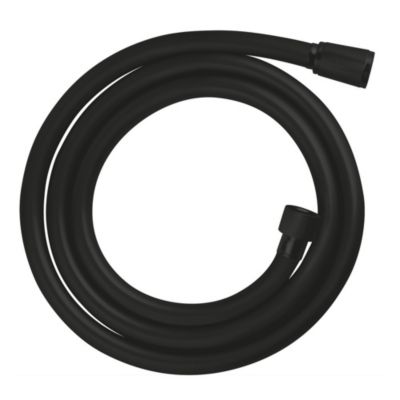 Set de douche mitigeur Bain/douche 1/2"+ Douchette 2 jets + support mural + Flexible 1750 mm, noir mat