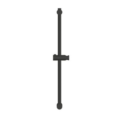 Set de douche mitigeur de douche thermostatique 1/2" + Douchette 2 jets + Barre 600 mm + Flexible, noir mat
