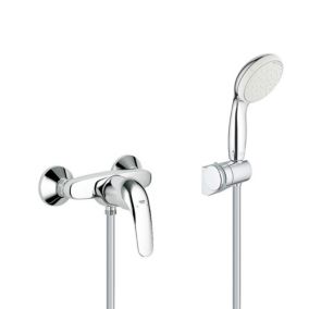 Set de douche Mitigeur mécanique Euroeco + Douchette à main 2 jets Tempesta 100 avec support mural Chrome 32740000-Tempesta3