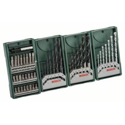 Set de forets et embouts Mini-X-Line Multipack - 46 pièces, forets métal, bois et béton, 25 embouts.