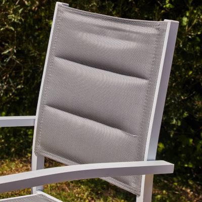 Set de jardin 160/80x80 cm et 4 chaises en aluminium blanc - Osaka & Tokyo