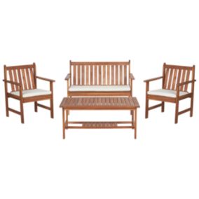 Set de jardin ALTIDONA Acacia Blanc cassé