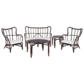 Set de jardin BRINDISI Rotin Marron foncé