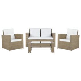 Set de jardin LUCA Polyrotin Bois clair