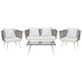 Set de jardin RAGUSA Polyrotin Blanc cassé