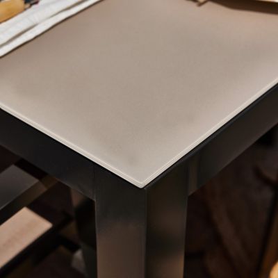 Set de repas 2 places table 70x70 aluminium marron - Tokyo